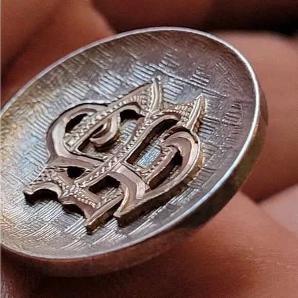 Estate! Sterling Silver & 10kt Gold Buttons - Picture 4 of 12
